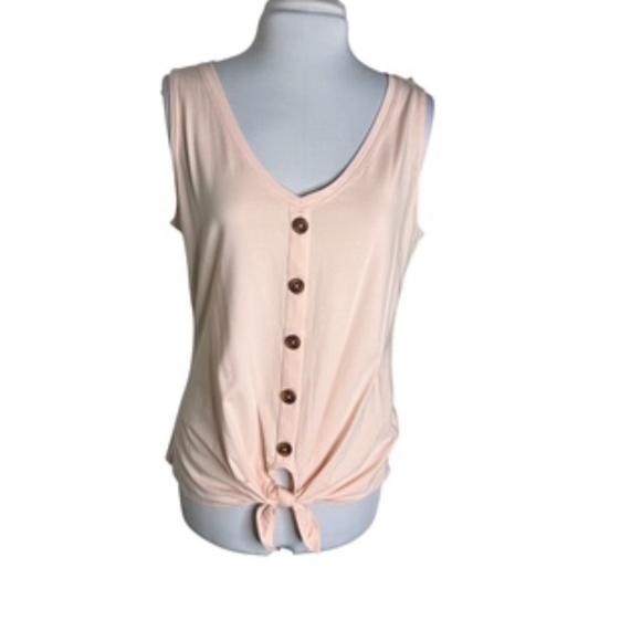 White House Black Market Tops - NWT WHBM Sleeveless V-Neck Button Front Tie Bottom Top Size L